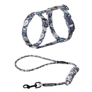 1pc Flower Print Cat Harness With 1pc Leash