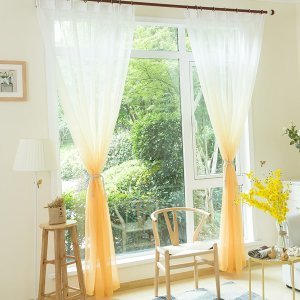 1pc Gradient Color Sheer Curtain