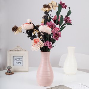 Shein 1pc solid color textured plastic flower vase