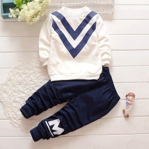 Toddler Boys Chevron & Letter Graphic Sweatshirt With Pants