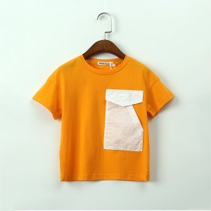 Shein Toddler boys patched color-block tee