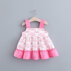 Toddler Girls Floral Print Ruffle Cami Dress