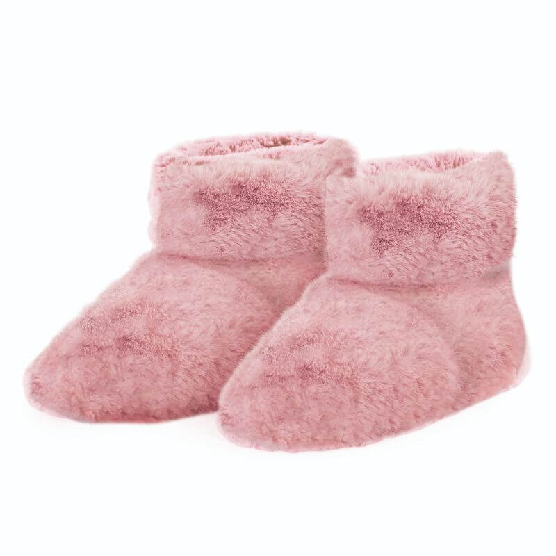 Microwavable Faux Fur Slipper Boots - Pink