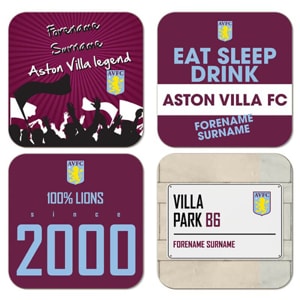 Personalised Aston Villa FC Coasters