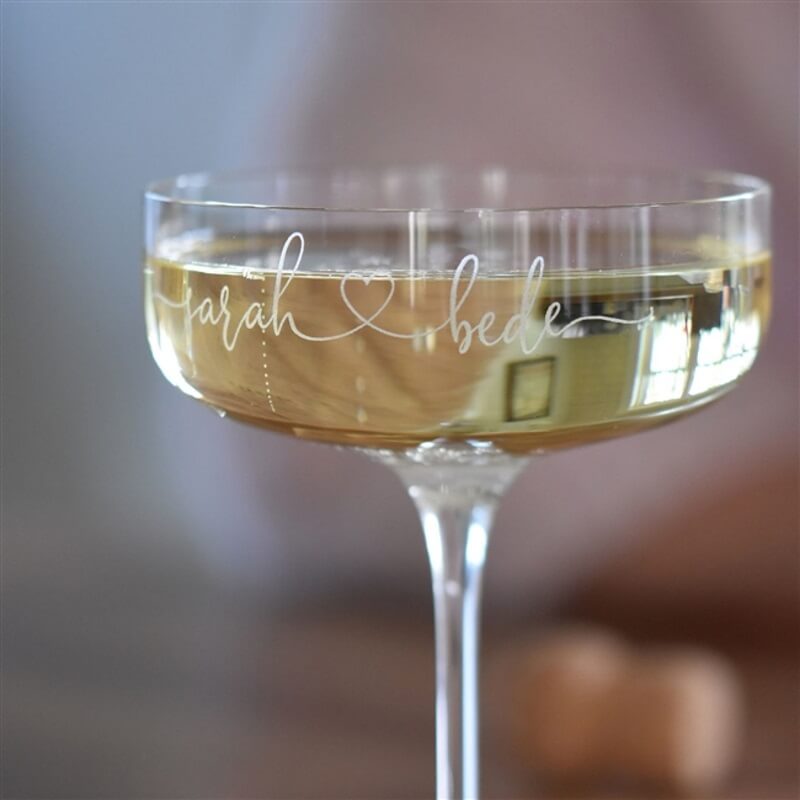 Personalised Couples Champagne Coupe Glass
