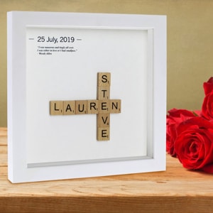 Personalised Couples Wooden Letter Tiles Frame