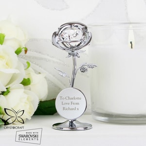 Personalised Crystocraft Rose Ornament