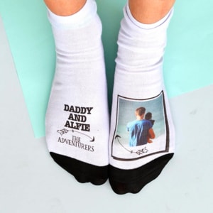 Personalised Daddy and Me Adventurers Photo Socks