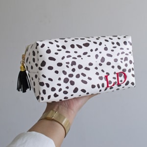 Personalised Dalmatian Print Embroidered Wash Bag