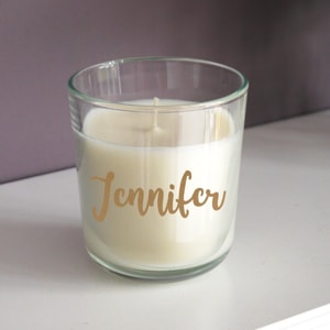 Personalised Gold Name Scented Candle with Lid