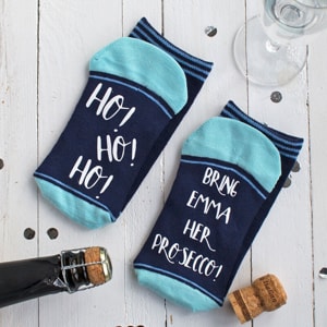 Personalised Ho Ho Ho Prosecco Socks