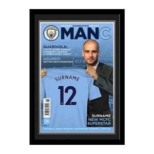 Personalised Manchester City FC Magazine Front Cover Framed Photo