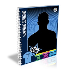 Personalised Manchester City Trading Card A5 Lined Notebook