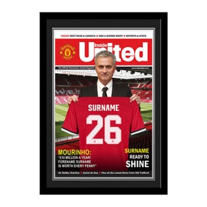 Personalised Manchester United FC Magazine Front Cover Framed Photo