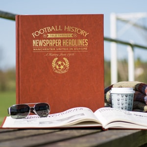 Personalised Manchester United In Europe Football Team History Book