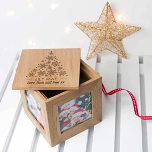 Personalised Photo Cube with Festive Treats