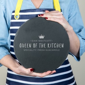 Personalised Queen of the Kitchen Slate Serving Board