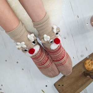 Personalised Reindeer Slipper Boots