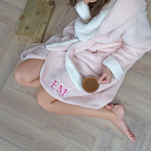 Personalised Reversible Hooded Dressing Gown - Pink