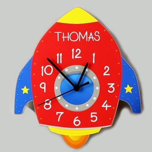 Personalised Rocket Wooden Clock