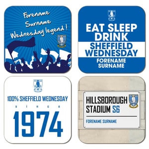 Personalised Sheffield Wednesday FC Coasters