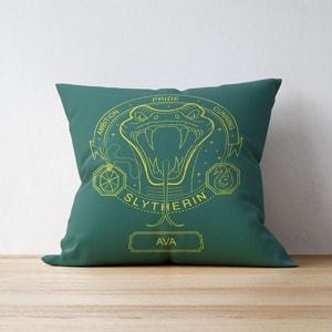 Personalised Slytherin House Emblem Cushion