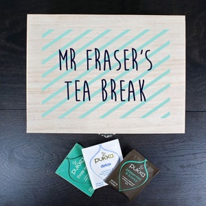 Personalised Teacher's Tea Break Box -  Stripes