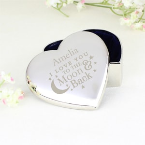 Personalised To the Moon and Back Trinket Box