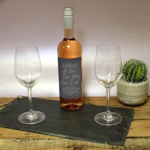 Personalised True Love Story Wine and Glass Gift Set