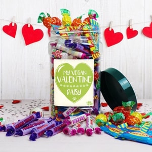 Personalised Vegan Valentines Sweet Jar