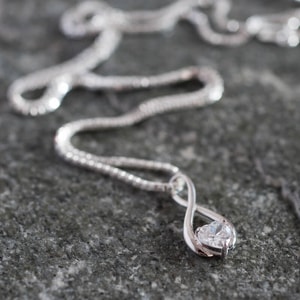 Personalised White Gold Infinity Necklace
