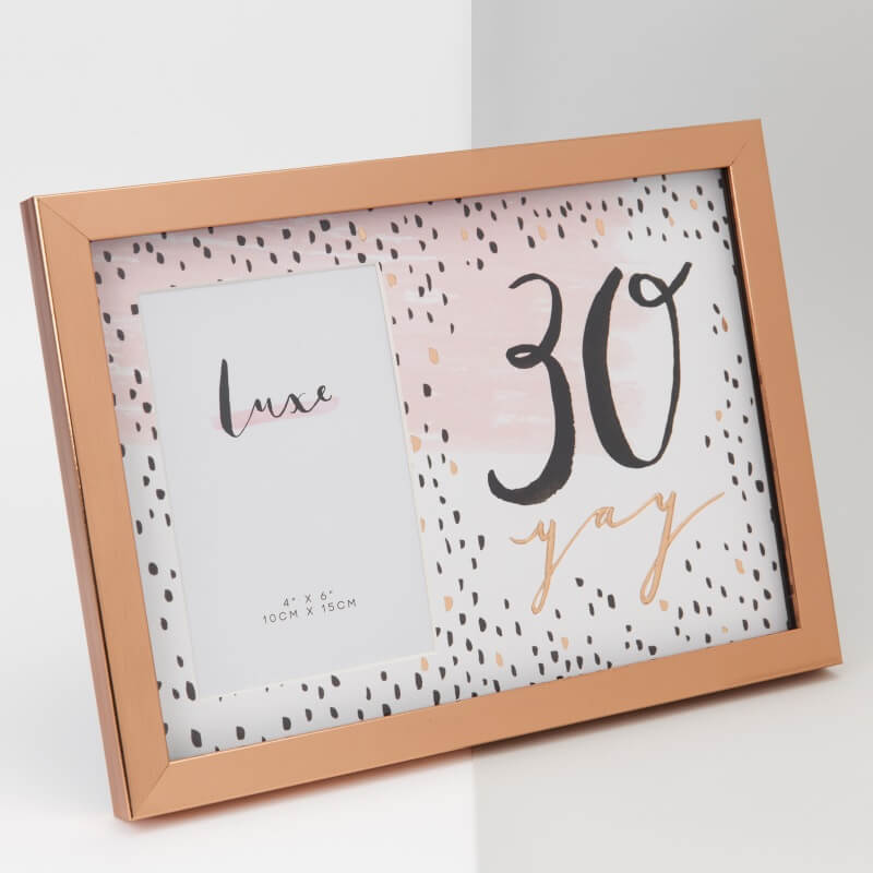 Rose Gold 30th Birthday Picture Frame