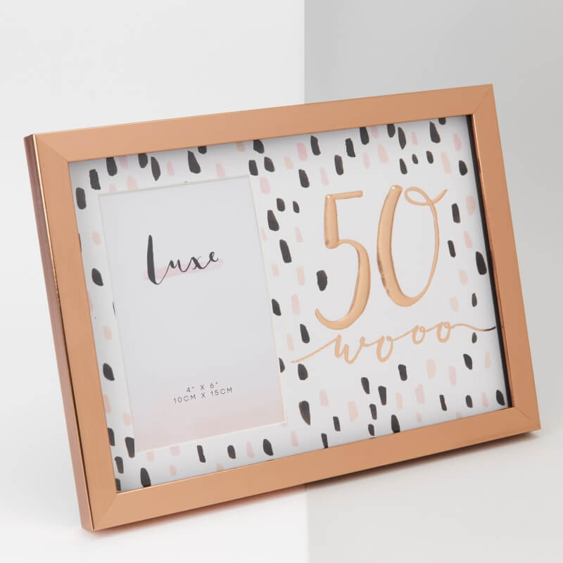 Rose Gold 50th Birthday Picture Frame