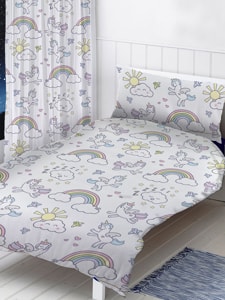 Pastel Unicorns 4 in 1 Junior Bedding Bundle Set (Duvet, Pillow and