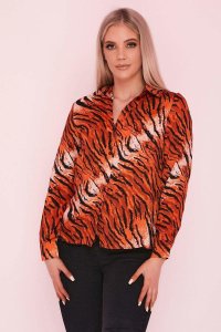 Orange Tiger Print Shirt - 12