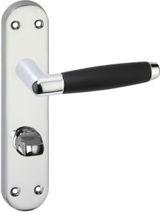 Impresso Swindon Deurbeslag - Voor binnen - Ovaal deurschild met schroeven en toiletsluiting - Chroo