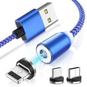 2019 Good Quality Braided Fast Speed Type C Multi 3 in 1 Magnetic Usb Cable