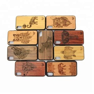 Bamboo Wood Carving Phone Case Cover for iPhone 8, Wood Case Shockproof Hard Back Cover Cases for iPhone X