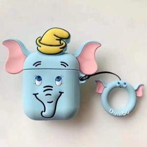 Cartoon Dumbo Case for Air Pods Wireless Earbuds Case Anti-falling Hanging Rope