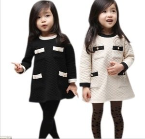 Children's Winter Formal Dresses Kids Long Sleeve Girls Winter Dress