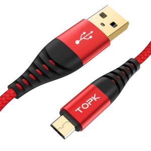 Free Shipping TOPK AN42 1M(3.3ft) 2.4A Gold Plating Micro USB Charging Cable