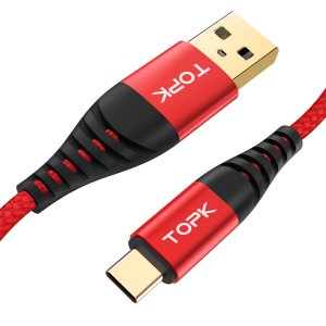 Free Shipping TOPK AN42 1M(3.3ft) QC3.0 Gold Plating USB Type C Cable
