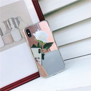 Luxury Women Mirror Phone Case for iPhone XS MAX 8 7 6s Plus Girls Make up Mirror Back Cover Plating Phone Case