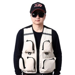 Men's Outdoor Photographic Vest Casual Fishing Multi Pocket Waistcoat Wholesale Custom Logo