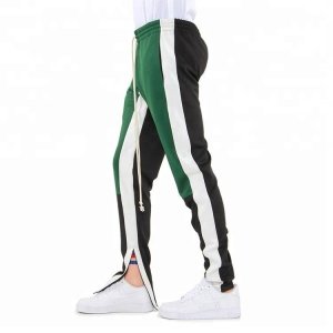 OEM Service Adults Colors Striped Track Pants Men Jogger Pants with Zipped Ankle