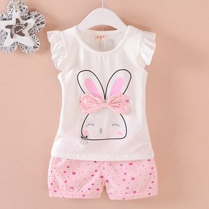 Summer Latest Infant Baby Girls Short Sleeveless Letter Print Children Clothes Girls Set For Baby Kids