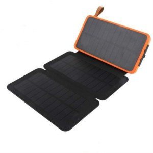 Waterproof USB Portable Solar charger 3 Foldable solar Panel 10000mAH powerport solar Power bank for smart phone