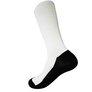 white sublimation blank socks with black sole for custom print socks