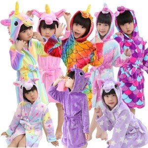 Wholesale High Quality Children Bath robe Animal Pattern Lovely Unicorn Pajamas Christmas Gift Kids Bathrobe 2019