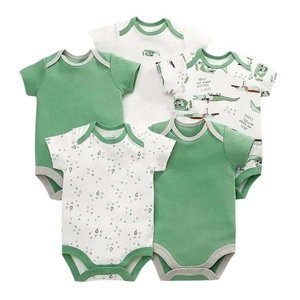 Wholesale newborn custom plain baby onesie organic cotton baby clothing rompers for boys